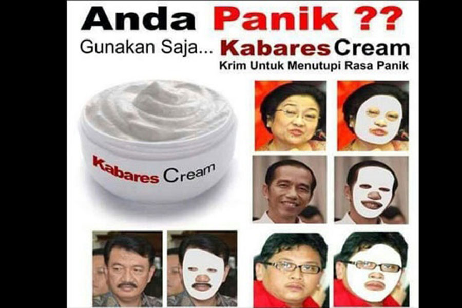 Meme Kabares Cream ini menyindir satuan Bareskrim Polri yang menangkap Wakil Ketua KPK Bambang Widjojanto di Depok. Penangkapan ini menjadi kontroversial dan perhatian masyarakat. Twitter.com